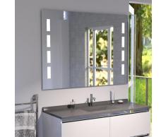 Miroir anti-buée 100x80 cm - éclairage intégré à LED et interrupteur sensitif - Prestige