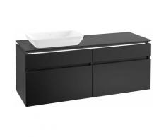 Meuble sous-lavabo Villeroy & Boch Legato B232L0, 1400x550x500mm, lavabo à gauche, éclairage LED,