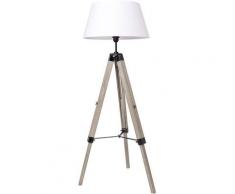 Lampe à Poser Trépied & Lampe de Sol : Hauteur Réglable 103~146 cm, 40 W, Style Nordique, Blanc