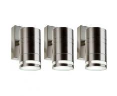 Lot de 3 spots LED RGB Down spots extérieurs inox télécommande porte d'entrée appliques murales