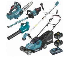 Pack Makita Jardin: tondeuse 36V DLM432 + débroussailleuse 18V DUR191UZX3 + taille-haies DUH502 +