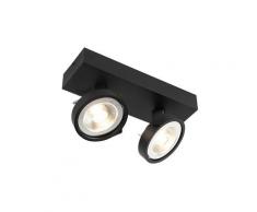 LED Spot de Plafond Design noir orientable 2 lumières incl.2 x G53- Go Large Qazqa Moderne