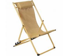 Chilienne de jardin tendance en aluminium et toile beige - SARE 3244 - Beige
