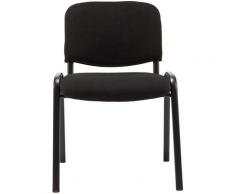 6 Chaises Rembourrées empilables en Tissu NOIR – Bureau Salle de conférence Salle d'Attente