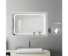 Miroir salle de bain 100x70cm anti-buée Mural Lumière Illumination avec éclairage LED