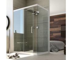 Cabine Douche en PVC 75x170 CM H190 Transparent mod. Glax Profil Blanc