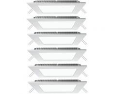 Lot de 6 panneaux LED encastrables au plafond grille blanc froid salon appliques murales carré