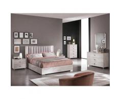TERESA - Chambre Complète 140x190cm Aspect Béton Ciré + Chiffonnier