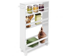 bomoe Chariot cuisine roulette blanc – Chariot rangement étroit, Etagere salle de bain pour niche