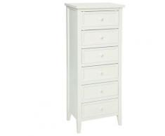 Atmosphera - Chiffonnier 6 tiroirs Charme Blanc Blanc - Blanc