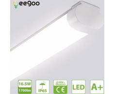 Oeegoo 16,5W Réglette LED 60CM, Plafonnier IP65 étanche, Lampe de Plafond, 1700LM Tube Luminaire,