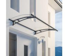 Auvent marquise de porte, 150 x 95 cm, LT Line, transparent, fixations en anthracite