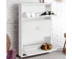 Meuble chaussures 3 portes ESTEL en métal blanc