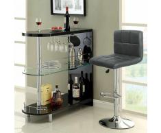 8 x Tabourets de bar avec dossier pivotants en faux cuir Hauteur réglable Gris