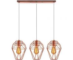 Suspension Lustre Industrielle Design Cage Diamant Luminaire Lampe plafonnier E27 Vintage en Métal