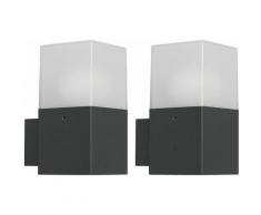 Lot de 2 appliques LED éclairage extérieur spots de jardin terrasse balcon lampe anthracite