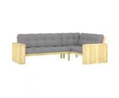 Banc d'angle de jardin et coussins 239 cm Bois de pin imprégné
