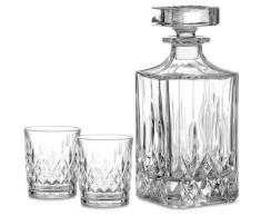 Amisglass - Verres et Carafe à Whisky en Cristal, 2 Mugs de 300ml et 1 Décanter de 700 ML, Gobelets