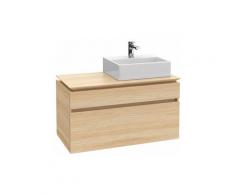 Meuble sous-lavabo Villeroy & Boch Legato B129L0, 1000x550x500mm, lavabo à droite, éclairage LED,