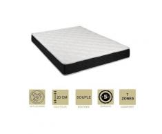 Provence Literie - Matelas Latex 76 Kg/m3 + Mousse 35 Kg/m3 160x190 x 20 cm - Souple - 7 Zones de