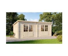 Alpholz - Abri de jardin Maria Twin marron Imprégné, 28 mm Épaisseur paroi 601 x 275 cm - marron