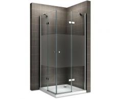 MAYA Cabine de douche H 180 cm en verre semi-opaque 95x85 cm