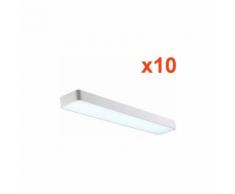 Réglette Lumineuse LED 120cm 38W Suspendue BLANC (Pack de 10) - couleur eclairage : Blanc Froid