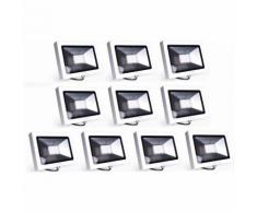 10×Auralum 30W Projecteur à LED Ultraléger pour Éclairage Extérieur et Intérieur Spot LED IP65