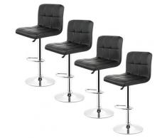 4 Tabouret pour bar cuisine fixe tournant réglable avec dossier et repose-pied JEOBEST