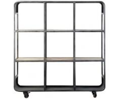 Made In Meubles - Etagère industrielle mobile 4 roulettes - Gris foncé