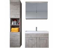 Meuble de salle de bain de Paso 80x40cm lavabo Ribbeck Grey – Armoire de rangement Meuble lavabo