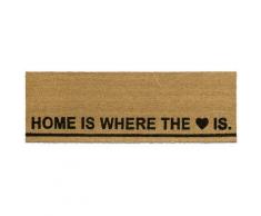 Paillasson long 120x40 cm fibres de coco tapis de sol Home is where the Heart is intérieur