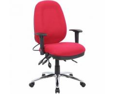 Chaise opérateur pivotante Deluxe - assise rembourrée, carmin