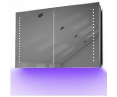 Armoire De Toilette Anti-Buée Avec Capteur Et Prise Rasoir Intérieure K369U - Couleur LED : Violet