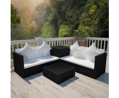 Asupermall - Ensemble de mobilier de jardin 14 pcs Resine tressee Noir