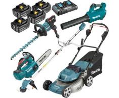 Pack Makita Jardin: tondeuse 36V DLM460 + débroussailleuse 18V DUR191UZX3 + taille-haies DUH502 +