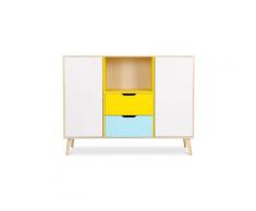 Bibliothèque Buffet de style scandinave multicolore - Bois Multicolore