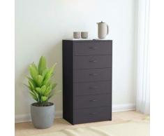 Buffet avec 6 tiroirs Gris 50x34x96 cm Aggloméré