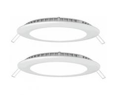 Etc-shop - Ensemble de 2 panneaux de plafond encastrés LED 8W en aluminium plat salon appliques
