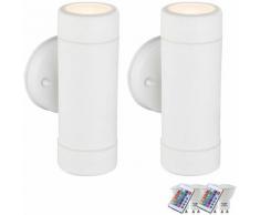 Lot de 2 luminaires au-dessus et vers le bas variateur appliques extérieures de jardin changeur de