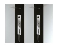 Panneau douche en acier inox avec 4 fonctions, inclu le flexible, la douche à main, les gets