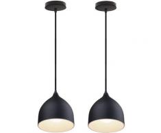 2pcs Suspension Luminaire Style Industrielle Métal Lustre E27 Mini Lampe Vintage pour Cuisine
