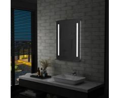 Vidaxl - Miroir mural à LED pour salle de bains avec étagère 60x80 cm