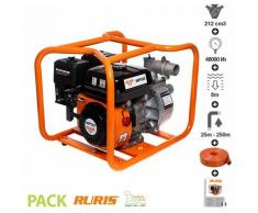 Pompe thermique irrigation jardin Ruris avec tuyau PVC 50mm x 20m WP50 - Orange