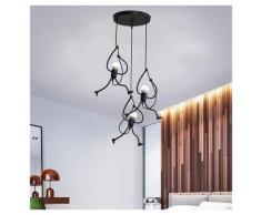 Lustre Suspension Fer Gens Design Petite Personne Créatif Luminaire pour Salon Chambre Enfant, E27