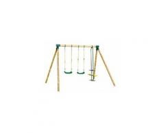 Portique en bois APACHE - 2 balançoires + 1 vis-à-vis