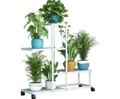 étagère à fleurs multicouche (rouleau mobile avec frein) Décoration de présentoir à fleurs pour