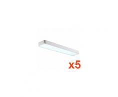 Réglette lumineuse LED 120cm 45W Suspendue BLANC (Pack de 5) - Blanc Neutre 4000K - 5500K