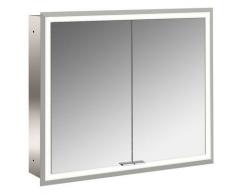 Emco asis prime Armoire lumineuse de toilette, modèle encastré, 2 portes, avec boîtier d'éclairage,