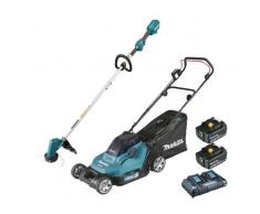 Pack Makita Jardin: tondeuse 36V DLM432 + débroussailleuse 18V DUR192L + 2 batt 5Ah